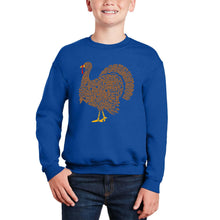 Load image into Gallery viewer, Thankgiving Turkey - Boy's Word Art Crewneck Sweatshirt