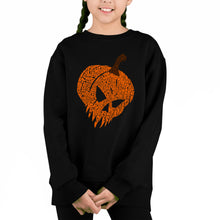 Load image into Gallery viewer, Evil Pumpkin - Girl's Word Art Crewneck Sweatshirt