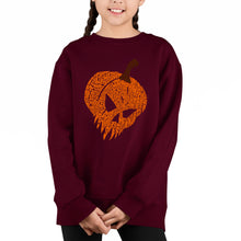 Load image into Gallery viewer, Evil Pumpkin - Girl's Word Art Crewneck Sweatshirt