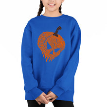 Load image into Gallery viewer, Evil Pumpkin - Girl's Word Art Crewneck Sweatshirt