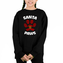 Load image into Gallery viewer, Santa Paws - Girl's Word Art Crewneck Sweatshirt
