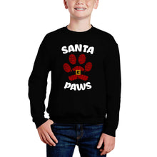 Load image into Gallery viewer, Santa Paws - Boy's Word Art Crewneck Sweatshirt