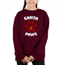 Load image into Gallery viewer, Santa Paws - Girl's Word Art Crewneck Sweatshirt