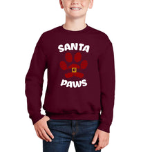 Load image into Gallery viewer, Santa Paws - Boy's Word Art Crewneck Sweatshirt