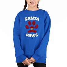 Load image into Gallery viewer, Santa Paws - Girl's Word Art Crewneck Sweatshirt
