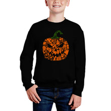 Load image into Gallery viewer, Halloween Pumpkin - Boy's Word Art Crewneck Sweatshirt
