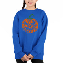 Load image into Gallery viewer, Halloween Pumpkin - Girl's Word Art Crewneck Sweatshirt