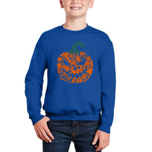 Load image into Gallery viewer, Halloween Pumpkin - Boy's Word Art Crewneck Sweatshirt