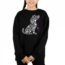 Load image into Gallery viewer, Dog Leash - Girl's Word Art Crewneck Sweatshirt