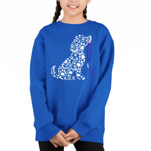 Load image into Gallery viewer, Dog Leash - Girl's Word Art Crewneck Sweatshirt