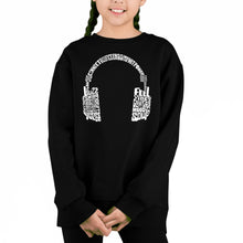 Load image into Gallery viewer, Mood Headphones - Girl's Word Art Crewneck Sweatshirt