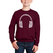 Load image into Gallery viewer, Mood Headphones - Boy's Word Art Crewneck Sweatshirt