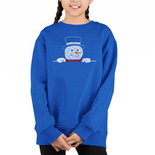 Load image into Gallery viewer, Peeking Snowman - Girl's Word Art Crewneck Sweatshirt