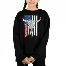 Load image into Gallery viewer, Patriot Flag - Girl's Word Art Crewneck Sweatshirt