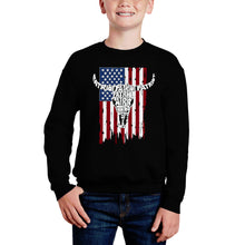 Load image into Gallery viewer, Patriot Flag - Boy's Word Art Crewneck Sweatshirt