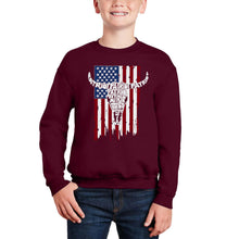 Load image into Gallery viewer, Patriot Flag - Boy's Word Art Crewneck Sweatshirt