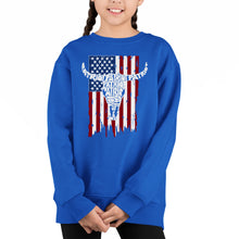 Load image into Gallery viewer, Patriot Flag - Girl's Word Art Crewneck Sweatshirt