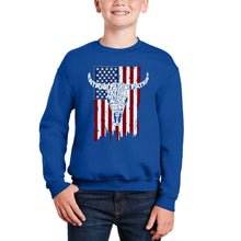 Load image into Gallery viewer, Patriot Flag - Boy's Word Art Crewneck Sweatshirt