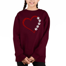 Load image into Gallery viewer, Meow Heart - Girl's Word Art Crewneck Sweatshirt