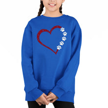 Load image into Gallery viewer, Meow Heart - Girl's Word Art Crewneck Sweatshirt