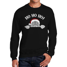 Load image into Gallery viewer, Peeking Santa - Men's Word Art Crewneck Sweatshirt