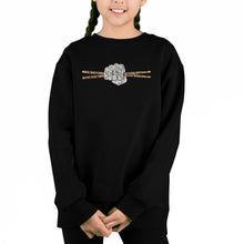 Load image into Gallery viewer, Drum Sticks - Girl's Word Art Crewneck Sweatshirt
