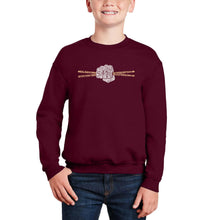 Load image into Gallery viewer, Drum Sticks - Boy's Word Art Crewneck Sweatshirt
