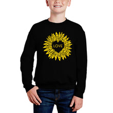 Load image into Gallery viewer, Sunflower Love - Boy's Word Art Crewneck Sweatshirt