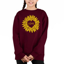 Load image into Gallery viewer, Sunflower Love - Girl's Word Art Crewneck Sweatshirt
