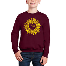 Load image into Gallery viewer, Sunflower Love - Boy's Word Art Crewneck Sweatshirt