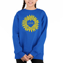Load image into Gallery viewer, Sunflower Love - Girl's Word Art Crewneck Sweatshirt