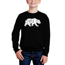 Load image into Gallery viewer, Yosemite Bear - Boy's Word Art Crewneck Sweatshirt