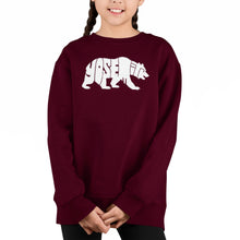 Load image into Gallery viewer, Yosemite Bear - Girl's Word Art Crewneck Sweatshirt