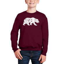 Load image into Gallery viewer, Yosemite Bear - Boy's Word Art Crewneck Sweatshirt