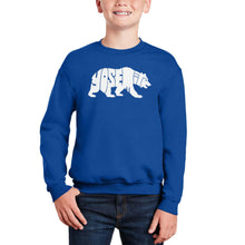 Load image into Gallery viewer, Yosemite Bear - Boy's Word Art Crewneck Sweatshirt