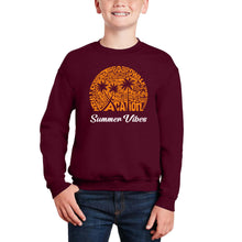 Load image into Gallery viewer, Summer Vibes - Boy&#39;s Word Art Crewneck Sweatshirt