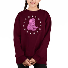 Load image into Gallery viewer, Cowgirl Boots - Girl&#39;s Word Art Crewneck Sweatshirt