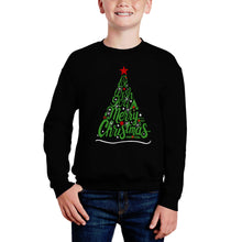 Load image into Gallery viewer, We Wish You A Merry Christmas - Boy's Word Art Crewneck Sweatshirt