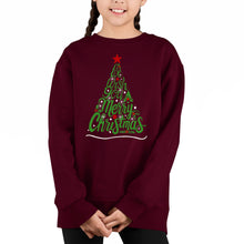 Load image into Gallery viewer, We Wish You A Merry Christmas - Girl's Word Art Crewneck Sweatshirt