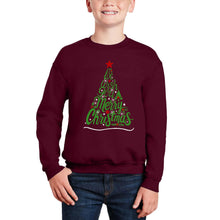 Load image into Gallery viewer, We Wish You A Merry Christmas - Boy's Word Art Crewneck Sweatshirt