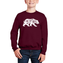 Load image into Gallery viewer, Yellowstone Bear - Boy's Word Art Crewneck Sweatshirt