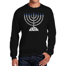 Load image into Gallery viewer, Hanukkah Menorah - Men&#39;s Word Art Crewneck Sweatshirt