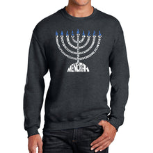 Load image into Gallery viewer, Hanukkah Menorah - Men&#39;s Word Art Crewneck Sweatshirt