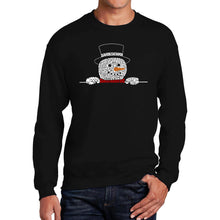 Load image into Gallery viewer, Peeking Snowman - Men's Word Art Crewneck Sweatshirt
