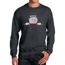 Load image into Gallery viewer, Peeking Snowman - Men's Word Art Crewneck Sweatshirt