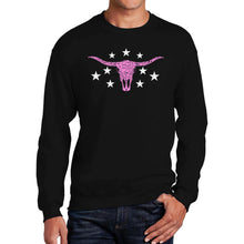 Load image into Gallery viewer, Cowgirl Cowskull - Men's Word Art Crewneck Sweatshirt