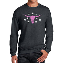 Load image into Gallery viewer, Cowgirl Cowskull - Men's Word Art Crewneck Sweatshirt