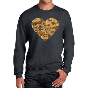 Thanksgiving Heart - Men's Word Art Crewneck Sweatshirt