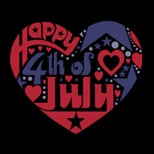 Load image into Gallery viewer, Women&#39;s Plus Size Word Art T-shirt - July 4th Heart
