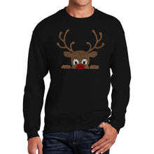 Load image into Gallery viewer, Peeking Reindeer - Men's Word Art Crewneck Sweatshirt